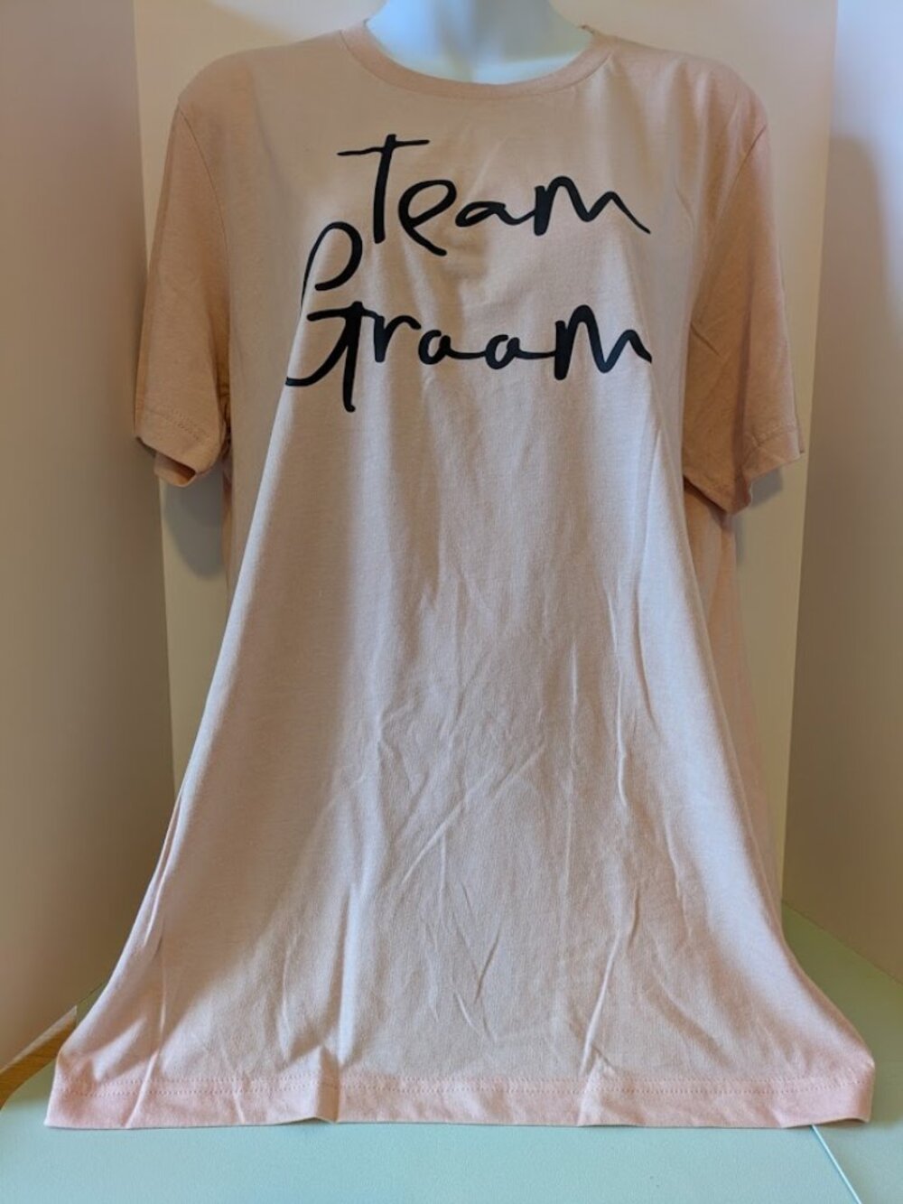 Groom Team T-Shirt Peach Uni Size Large
